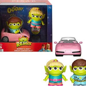 Mattel Pixar Alien Action Figures 2-Pack, Barbie and Ken Remix Figures with Toy Car, Collectible Gifts​