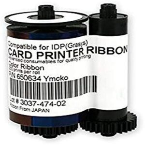 650634 ymcko color ribbon tape compatible for idp smart 30s 30d 50s 50d 50l id card printer 250 prints 650634 ribbon