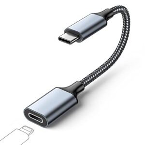 moipo lightning female to usb c male audio adapter,usb c to lightning audio adapter use with ipad/macbook/usb c phones to lightning headphones for call/music/video, not support charging nor data