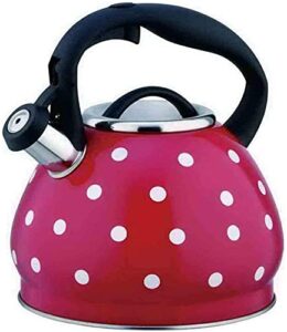 tea kettle whistling tea pots 3l large whistle stove teapot kettle one-button opening and closing household stainless steel teapot chihen220112(color:red;size:3l)