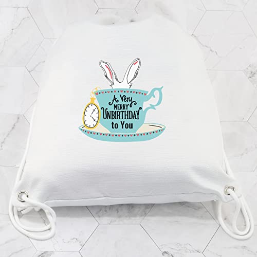 BDPWSS Movie Inspired Drawstring Backpacks A Very Merry Unbirthday To You Book Themed Gift Daughter Birthday Gift (Unbirthday to you Sbp)