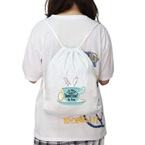 BDPWSS Movie Inspired Drawstring Backpacks A Very Merry Unbirthday To You Book Themed Gift Daughter Birthday Gift (Unbirthday to you Sbp)