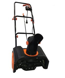kapoo snow thrower, 18 inch electric snow blower, 13 amp, steel auger, 180° rotatable chute and overload protection, black & orange bb01