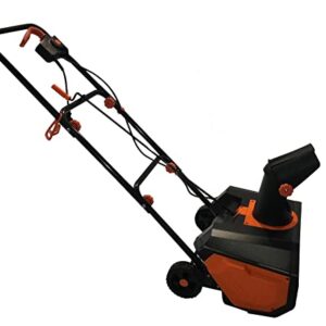 Kapoo Snow Thrower, 18 Inch Electric Snow Blower, 13 Amp, Overload Protection, Steel Auger and 180° Rotatable Chute, Black & Orange bb02