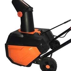 Kapoo Snow Thrower, 18 Inch Electric Snow Blower, 13 Amp, Overload Protection, Steel Auger and 180° Rotatable Chute, Black & Orange bb02