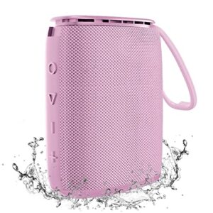 hadisala portable wireless bluetooth speakers - ipx7 waterproof & built in mic - outdoor travel speaker with tws - pink
