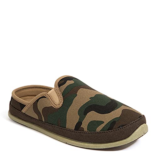 Deer Stags Boy's Lil Spike Slipper, Green/Camo, 6 Big Kid