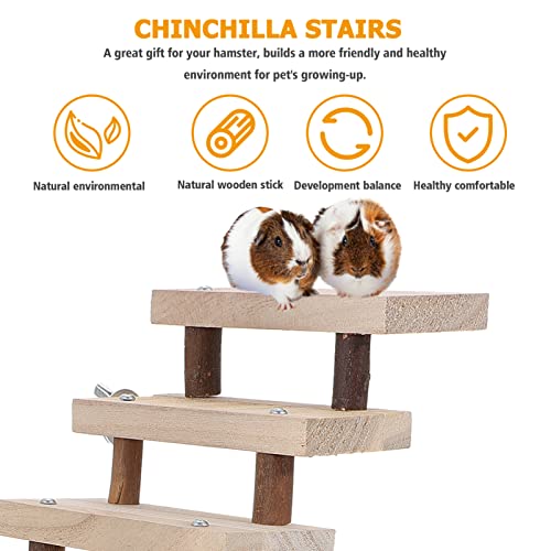 NUOBESTY Small Animal Wooden Ladder Platform Cage Bridge Guinea Pig Habitat Climbing Toy for Rabbit Hamster Bunny Squirrel Hedgehog Chinchilla Rat Mouse