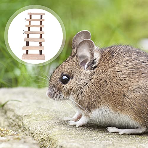 NUOBESTY Small Animal Wooden Ladder Platform Cage Bridge Guinea Pig Habitat Climbing Toy for Rabbit Hamster Bunny Squirrel Hedgehog Chinchilla Rat Mouse