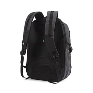 High Sierra Fairlead Zipper Closure Laptop Computer Travel Backpack with Padded Straps, Luggage Strap, and Water Bottle Pocket, Mercury Black