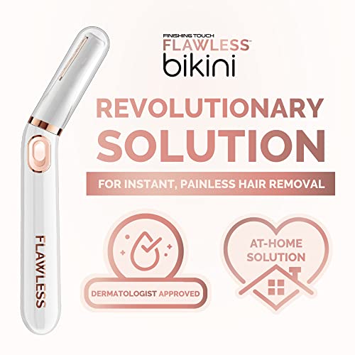 Finishing Touch Flawless Bikini Shaver and Trimmer Hair Remover for Women, Dry Use Electric Razor, Personal Groomer for Intimate Ladies Shaving, No Bump, Smooth Shave