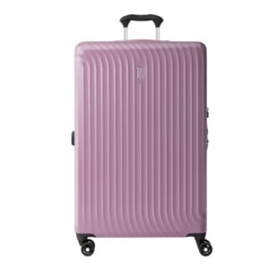 travelpro maxlite air hardside expandable luggage, 8 spinner wheels, lightweight hard shell polycarbonate, orchid pink purple, checked-large 28-inch