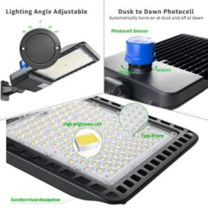 bulbeats 320W LED Parking Lot Lights(44800Lm Eqv 1200W HPS) 5000K LED Pole Lights with Photocell LED Parking Lot Lights Outdoor Pole Mount Energy Saving 2400KW*2/Y(5Hrs/Day) -2Pack 7Yrs Warranty