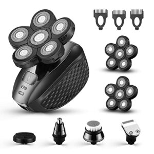 motlata 6d electric shaver for bald men 7 in 1 professional mens razors rotary head shavers waterproof bald shaver rechargeable shavers wet & dry bald shaving grooming cordless balding razor for men