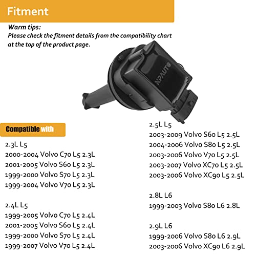 Ignition Coil Pack Replacement for Volvo L5 2.3 2.4 2.5 2003 2004 2005 2006 2007 Volvo V70 XC70 XC90 S80 S60, S60 C70 V70 S70, L6 2.8L S80, L6 2.9L S80 XC90, Set of 5, UF341 UF341T