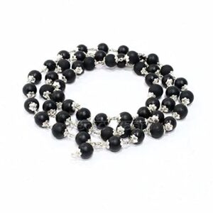 Shaligram Mala Collection, 8mm Sacred Stone Black Round Bead Mala For Both Porpose One can Wear or for Worshipping, Japa Beads Stone Necklace