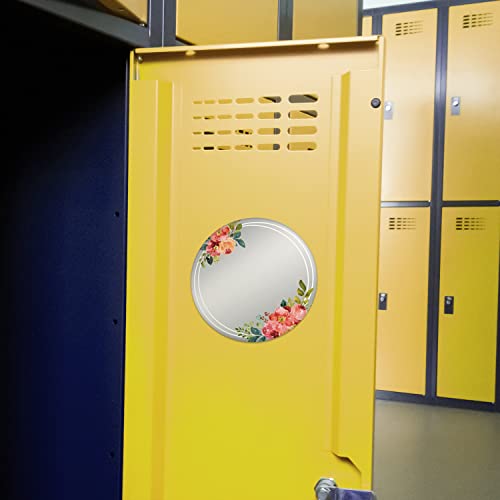 Canopy Street Vibrant Floral Round Magnetic Locker Mirror / 5" Diameter Stylish Locker Décor/Shatterproof Durable Teen Girl School Locker Accessory/Made in The USA