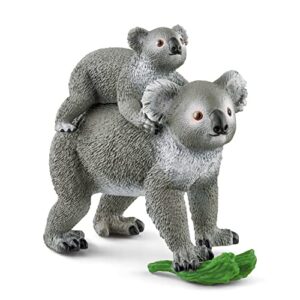 Schleich Wild Life, Australian Animal Toys for Kids, Koala Mother with Baby Koala 3-Piece Set, Ages 3+