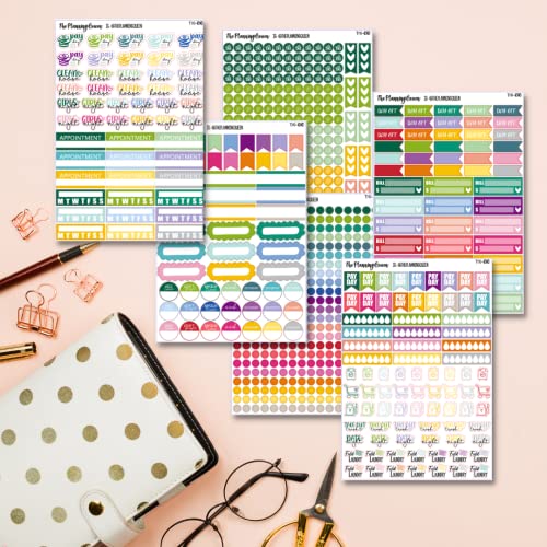 Productivity Sticker Bundle, 850+ stickers, adult calender stickers, variety sticker pack, journal and calendar, Accessories for planning, six sticker sheets per pack!