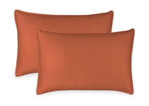 ure bamboo queen pillowcase 2pc set (20x30 inch) - genuine 100% organic bamboo viscose, luxuriously soft & cooling, double stitching, envelope closure (2 queen pillowcases, terracotta)