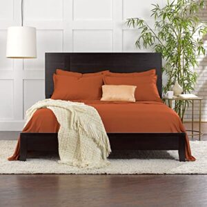 URE Bamboo Queen Pillowcase 2pc Set (20x30 inch) - Genuine 100% Organic Bamboo Viscose, Luxuriously Soft & Cooling, Double Stitching, Envelope Closure (2 Queen Pillowcases, Terracotta)