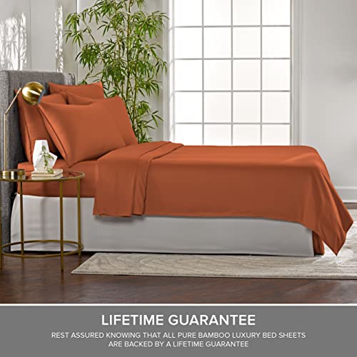 URE Bamboo Queen Pillowcase 2pc Set (20x30 inch) - Genuine 100% Organic Bamboo Viscose, Luxuriously Soft & Cooling, Double Stitching, Envelope Closure (2 Queen Pillowcases, Terracotta)