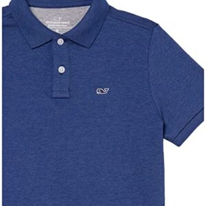 vineyard vines Boys' Edgartown Short Sleeve Pique Polo, Deep Bay, 4