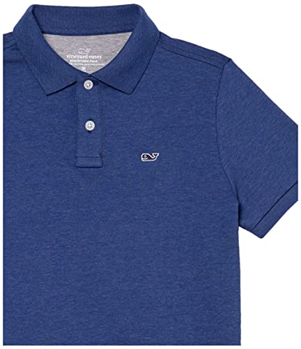 vineyard vines Boys' Edgartown Short Sleeve Pique Polo, Deep Bay, 4