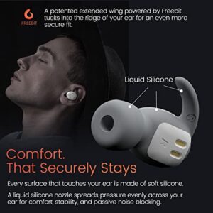 OCELY Wireless Sports Earbuds, [Lilt Series] Bluetooth 5.2 Ear Bud Headphone, Noise Isolation, Transparency, Gaming Mode, IPX7 Waterproof, ENC, Clear Calls, 24H with Charging Case, White