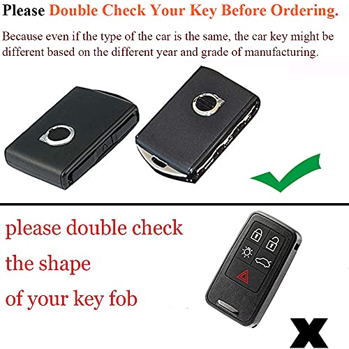 SANRILY for Volvo Key Fob Cover Keyless Full Protection Key Case for Volvo XC90 XC60 S60 XC40 Soft TPU Golden Edge Key Shell with Keychain Black