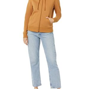 Amazon Essentials Women's French Terry Fleece Full-Zip Hoodie (Available in Plus Size), Dark Camel, Medium