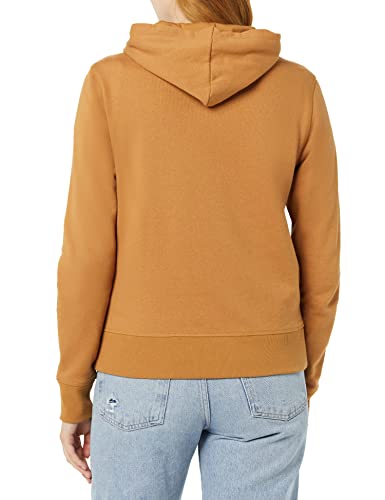 Amazon Essentials Women's French Terry Fleece Full-Zip Hoodie (Available in Plus Size), Dark Camel, Medium