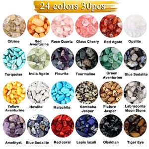 1250+ Pcs Crystal Beads for Jewellery Making 24 Colors Irregular Gemstone Chip Beads for Necklace Bracelet Ring Earring DIY Crystal Jewellery Making Kit