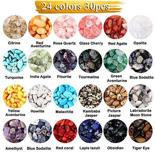 1250+ Pcs Crystal Beads for Jewellery Making 24 Colors Irregular Gemstone Chip Beads for Necklace Bracelet Ring Earring DIY Crystal Jewellery Making Kit