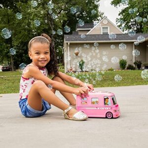 Barbie Dream Camper Bubble Machine | Vehicle Toy with Lights and Sounds for Kids | Bubble Solution Included - Sunny Days Entertainment