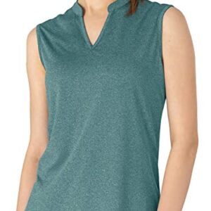 Rdruko Women's Golf Polo Sleeveless Lightweight Quick Dry Workout Tank Tops(Blackish Green, US M)