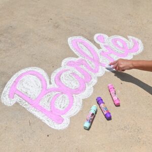 Sunny Days Entertainment Barbie Jumbo Chalk Holders | 5 Chalk Sticks with Holders for Kids | Barbie Outdoor Toys