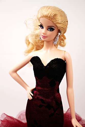 Cora Gu [Handmade Dress Fit for 12" Doll] Classic Black Rose Lace Mermaid Dress/Wedding Gowns Fit for 12" Fashion Doll [Doll's not Included]