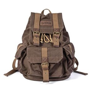 gootium classic high-density thick canvas backpack rucksack, tiramisu, small