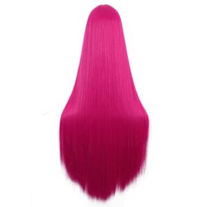 MapofBeauty 40 Inch/100 cm Fashion Straight Long Costume Anime Cosplay Anime Wig (Hot Pink)