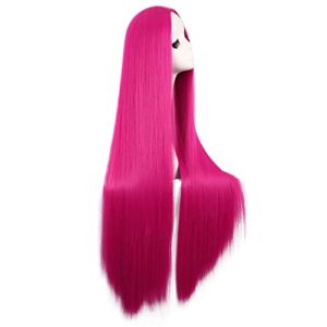 MapofBeauty 40 Inch/100 cm Fashion Straight Long Costume Anime Cosplay Anime Wig (Hot Pink)