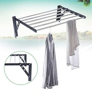 DYRABREST Wall Mount Clothes Drying Rack,Bathroom Clothes Hanger, Stainless Steel Foldable Drying Rack, Balcony Wall Mounted Clothes Hanger 23.62x15.35x8.66inch