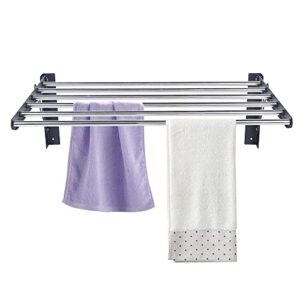 DYRABREST Wall Mount Clothes Drying Rack,Bathroom Clothes Hanger, Stainless Steel Foldable Drying Rack, Balcony Wall Mounted Clothes Hanger 23.62x15.35x8.66inch