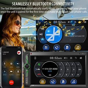 Double Din Car Stereo with Bluetooth: 7inch HD Car Multimedia Receiver – Car Audio MP5 Player | LCD Capacitive Touchscreen | Phonelink | Backup Camera | USB/SD/ AUX Input | AM FM Car Radio | SWC