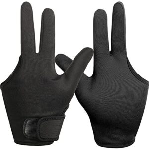 heat resistant gloves for hair styling 2 pcs curling wand glove 3 finger barber glove reusable hair dye heat protector glove (black)