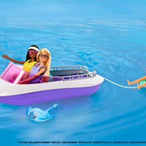 Barbie Mermaid Power Playset with 2 Dolls & 18-inch Floating Boat with See-Through Bottom, 4 Seats & Accessories, Toy for 3 Year Olds & Up