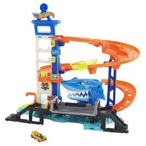 hot wheels attacking shark escape playset