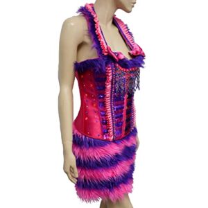 alice in wonderland cheshire cat fur rave corset costume