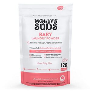molly's suds baby laundry detergent powder | removes formula, poop & spit-up stains | extra gentle on newborn skin (sweet baby shea)