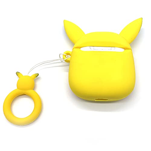 SGCOOG Cute 3D Cartoon Case for AirPods 1/2 (2016/2019 Release) Shockproof Protective Skin Accessories Silicone Cases Cover for AirPods 1&2 (Pika-Yellow-Chu)